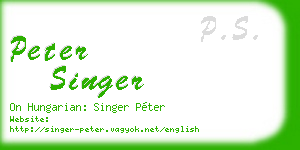 peter singer business card